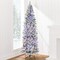 Best Choice Products Pre-Lit Artificial Snow Flocked Pencil Christmas Tree Decoration w/ Multicolor Lights